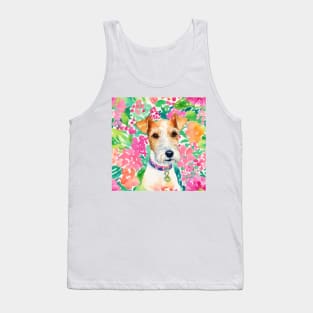 Preppy portrait of a cute terrier Tank Top